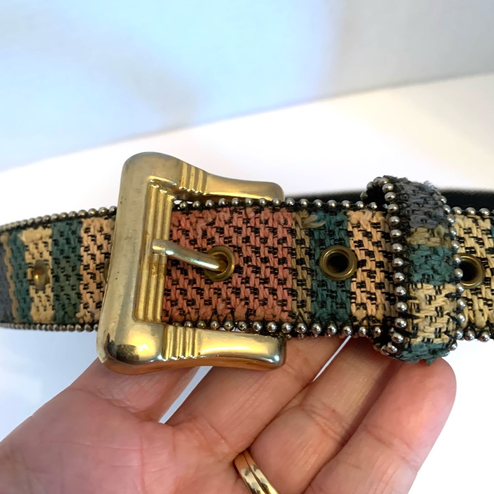 Vintage Multicolor Belt S M Designer Paul Harris - Picture 3 of 10